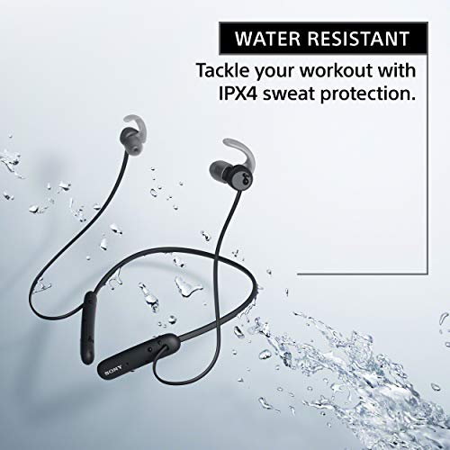 Sony WI-SP510 Extra BASS Wireless in-Ear Headset/Headphones with mic for Phone Call Sports IPX5 Bluetooth, Black (WISP510/B)