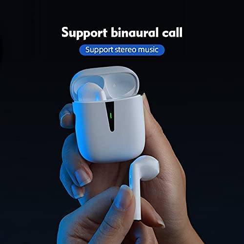 DIoFent Wireless Earbuds, Touch Control Stereo Sound Bluetoth Earbuds with Mic,IPX7 Waterproof Bluetooth Headphones,Long Playtime Wireless Earphones,Bluetooth Earbuds for Running/Fitness (White)