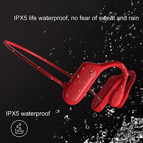 OCUhome Bone Conduction Headphones, BL09 Bluetooth Earphone IPX5 Life Waterproof Long Standby Stereo Wireless Hanging-Ear Bone Conduction Headset for Sports Black