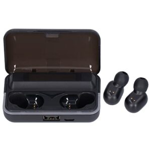 True Wireless Earbuds, Waterproof Stereo Sports Headphones HiFi Stereo Bluetooth Headset with Backup Earplugs Noise Cancelling Earphones for Running,Workout,Gym