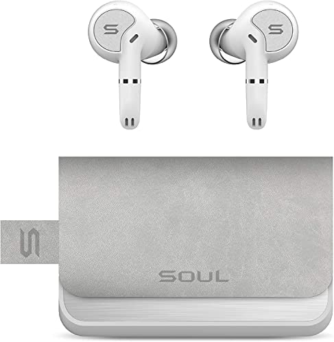 Soul SYNC PRO Bluetooth In-Ear Headphones, Qualcomm Aptx Technology TWS Headset Original With Dual Microphone, True Wireless Earbuds with Charging Case - Mobile Phone Charging Compatible (Pearl White)