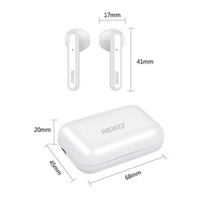 TWS Wireless Bluetooth 5.0 Earbuds with Charging Case for Samsung Galaxy A12 in-Ear Earphones Headset with Mic and Touch Control - White