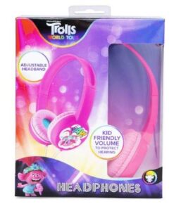 trolls world tour kid friendly volume limiting headphones for ages 6+