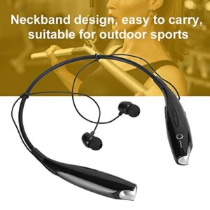 Portable Bluetooth Wireless Neckband Earphones Retractable Stereo Sound Noise Reduction Sports Headsets(Black)