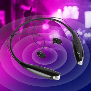 Portable Bluetooth Wireless Neckband Earphones Retractable Stereo Sound Noise Reduction Sports Headsets(Black)