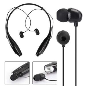 Portable Bluetooth Wireless Neckband Earphones Retractable Stereo Sound Noise Reduction Sports Headsets(Black)