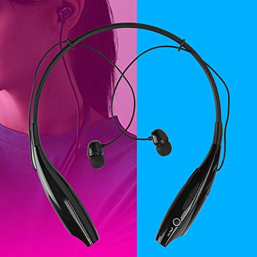 Portable Bluetooth Wireless Neckband Earphones Retractable Stereo Sound Noise Reduction Sports Headsets(Black)