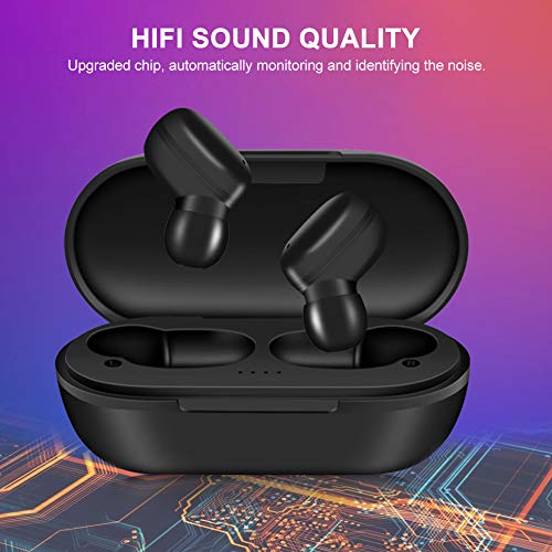 ciciglow Bluetooth Earphone, TWS Wireless Bluetooth Earphone Headset Support 3H Playtime HiFi Sports Headphone with Portable Charging Case for iOS, Android Smartphone.