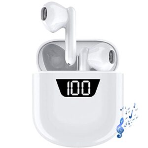wireless earbud bluetooth 5.0 headphones built in mic noise cancelling 3d stereo headsets in ear ear buds ipx5 waterproof air buds with charging case for iphone/android & power display