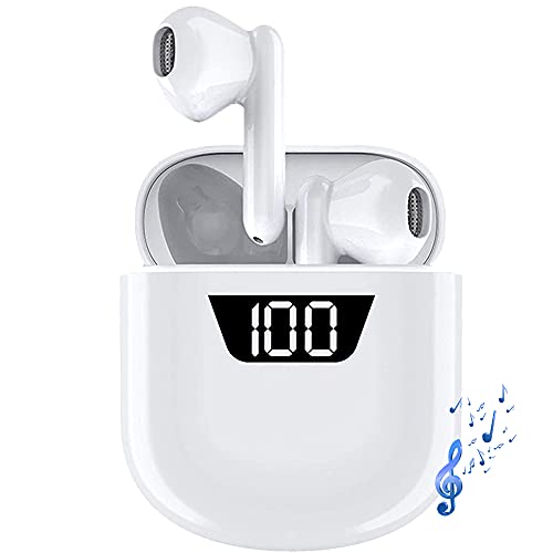 Wireless Earbud Bluetooth 5.0 Headphones Built in Mic Noise Cancelling 3D Stereo Headsets in Ear Ear Buds IPX5 Waterproof Air Buds with Charging Case for iPhone/Android & Power Display