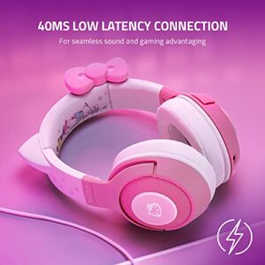 Razer Kraken BT Headset: Bluetooth 5.0-40ms Low Latency Connection - Custom-Tuned 40mm Drivers - Beamforming Microphone - Powered by Razer Chroma - Hello Kitty & Friends Edition (Renewed)