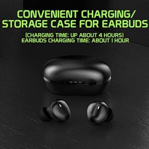 Wireless V5.1 Bluetooth Earbuds Compatible with Samsung Galaxy S10 Plus with Extended Charging Pack case for in Ear Headphones. (V5.1 Black)