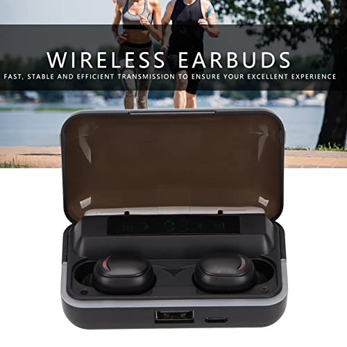 Waterproof Bluetooth Earbuds with Mics True Wireless Headphones Earbuds LED Battery Display Stereo Bass Sound Bluetooth 5.1 Earbuds with Charging Case
