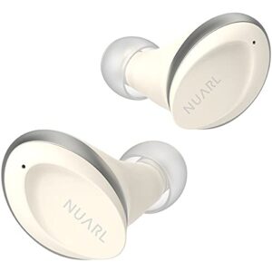 nuarl n6 mini 2se complete wireless earphone aptx compatible ipx7 waterproof continuous 8h playback bluetooth5.2 (ws(white silver))
