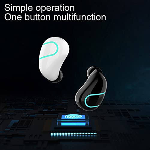 Wireless Bluetooth Earbuds in Ear Earphone Mini Monaural Noise Canceling Headphone Stereo Music Earphones Workout Earbud Single - Black