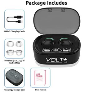 Volt Plus TECH Wireless V5.1 PRO Earbuds Compatible with Samsung Galaxy A73 5G IPX3 Bluetooth Touch Waterproof/Sweatproof/Noise Reduction with Mic (Black)