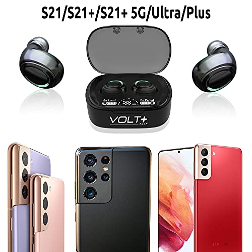 Volt Plus TECH Wireless V5.1 PRO Earbuds Compatible with Samsung Galaxy A73 5G IPX3 Bluetooth Touch Waterproof/Sweatproof/Noise Reduction with Mic (Black)
