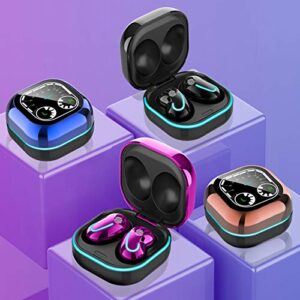 Goodliest Portable Wireless Earphones Waterproof Noise Cancelling LED Indicator Bluetooth Headphones Compatible with Smart Phones Purple