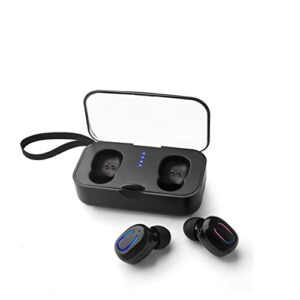 cuifati ti8s wireless bluetooth earphones, portable mini sports headsets with mini portable charging box, ergonomical clear stereo headphones for cycling and running(black)