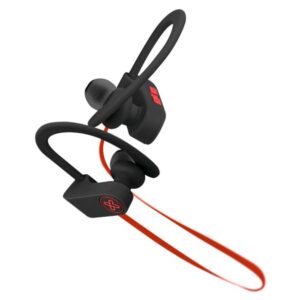 Klipxtreme JogBudz II Sports Earphones with Mic Lightweight Water-Resistant Earbuds with Ear Hooks Compatible with Siri and Google Voice, Wireless Headphones (Red)