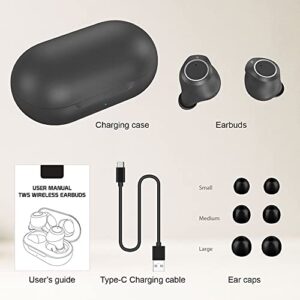 Wireless V5 Bluetooth Earbuds Compatible with Sony Bravia XR-77A80J with Charging case for in Ear Headphones. (V5.0 Black)