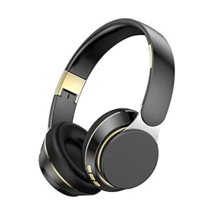 bluetooth headphones v5.1 with mic, wireless headsets with active noise canceling, over-ear anc stereo headphones for cell phones laptop computer (black)
