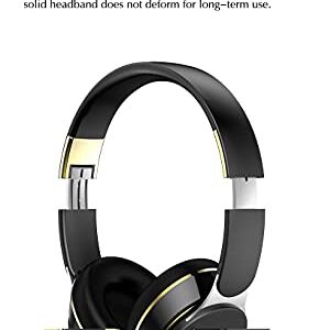 Bluetooth Headphones V5.1 with Mic, Wireless Headsets with Active Noise Canceling, Over-Ear ANC Stereo Headphones for Cell Phones Laptop Computer (Black)