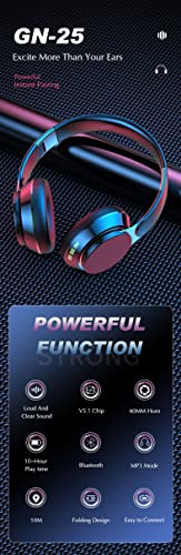 Bluetooth Headphones V5.1 with Mic, Wireless Headsets with Active Noise Canceling, Over-Ear ANC Stereo Headphones for Cell Phones Laptop Computer (Black)