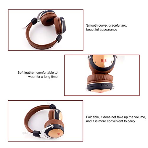 newshijieCOb MH6 Durable Foldable Bluetooth Wireless Outdoor Headphone FM Radio Bass Stereo Headset Head-Mounted Headphone Camel