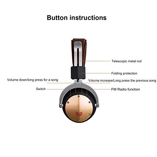 newshijieCOb MH6 Durable Foldable Bluetooth Wireless Outdoor Headphone FM Radio Bass Stereo Headset Head-Mounted Headphone Camel