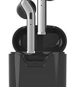 Naxa Electronics True Wireless Earphones with Charging Battery Case, Black