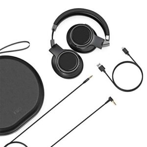 FiiO Noise Cancelling Bluetooth 5.0 Headphones EH3 NC: Wireless Bluetooth Over The Ear Headphones with aptX LL/aptX HD/LDAC/Mic Support,50 Hours Playertime for Travel/Work/Cellphone Black (Black)