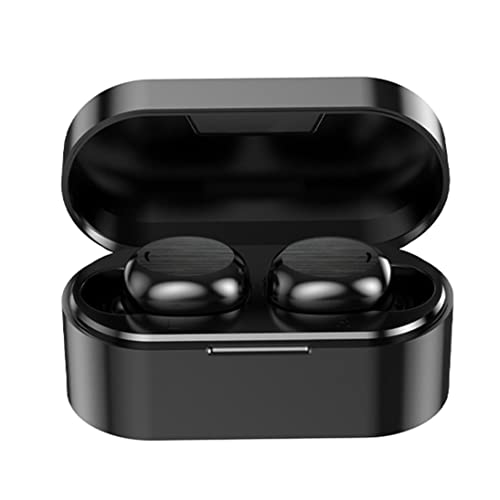 SZDYR A2 Bluetooth 5.1 Mini Wireless Earbuds with Charging Case IPX5 Waterproof Stereo Headphones in Ear Built in Mic Headset Immersive Premium Sound Noise Cancelling Earbuds (Black)