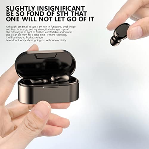 SZDYR A2 Bluetooth 5.1 Mini Wireless Earbuds with Charging Case IPX5 Waterproof Stereo Headphones in Ear Built in Mic Headset Immersive Premium Sound Noise Cancelling Earbuds (Black)