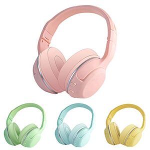 Heave Wireless Gaming Headset,6 Hours Playtime Bluetooth 5.0 Headphones with Microphone,Foldable TWS Over-Ear Stereo Headset for Teen Girls Adults Online Class Yellow