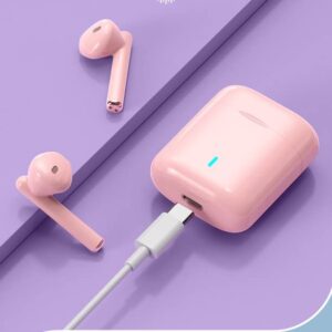 ladumu headphones bluetooth v77 pink for gaming for man bluetooth earbuds for kids high-end invisible party new year’s gift