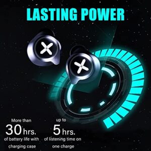 Mahipey Wireless Headphones Bluetooth 5.3 Noise Cancelling Wireless Gaming Earbuds with LED Power Display Microphone Hi-Fi Stereo Deep Bass Game/Music Mode IPX7 Waterproof Headset for iPhone/Android