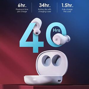 Wireless Earbuds 021,Bluetooth 5.2 with 4 Mics Super Lightweight Bluetooth Earbuds, IPX7 Waterproof, Playtime: 6hrs + 30hrs, Backup Power for On-The-Go (White Color)