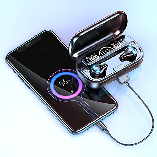 Wireless Earbuds Bluetooth in Ear Light-Weight Headphones Built-in Microphone Immersive Premium Sound with Charging Case Blac