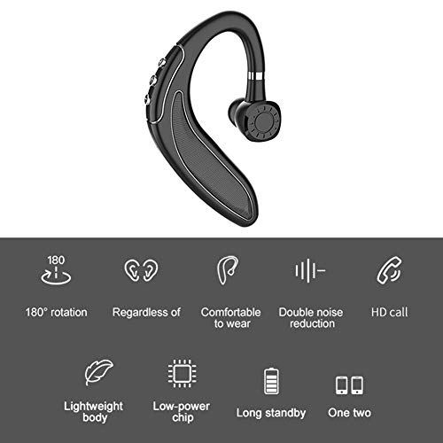 MOHALIKO Wireless Earbuds, Earbuds, Bluetooth 5.0 Headphones, Bluetooth V5 Wireless Hands-Free Unilateral Hanging Ear Headset with Microphone for Work, Home Office Black