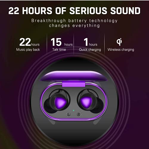 Urbanx Street Buds Plus True Bluetooth Earbud Headphones for Samsung Galaxy Tab A 9.7 & S Pen - Wireless Earbuds w/Noise Isolation - Purple (US Version with Warranty)