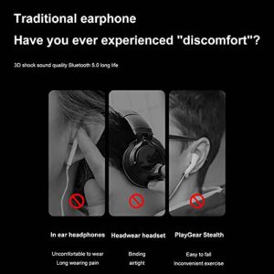 Niaviben Wireless Concept Bone Conduction Headphones Bluetooth 5.2 Open Ear Headset Concept Bone Conduction Surround Sound Sweatproof Headset Red