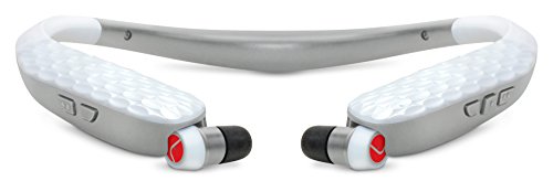 Lucid Audio HLT-NHE-BT-P Amped HearBand Sound Amplifying Bluetooth Neckband Earbud Headphones - White/Gray, Standard