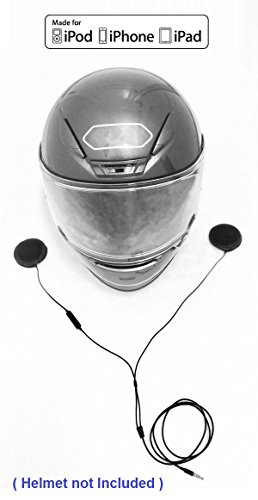 KOKKIA iGear (Black) : Sports/Motorcycle Helmet Earphones with Remote Control and Microphone, Compatible with Apple iPod, iPhone, iPad, Mac, Through 3.5mm Port.