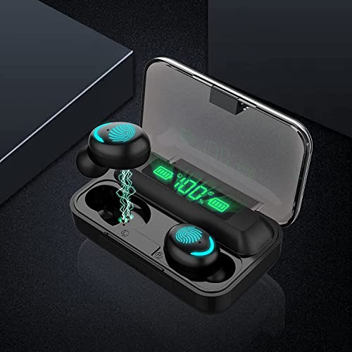 Wireless Earbuds, Bluetooth 5.0 Earbuds, Sport Headphones Earbuds with Battery Charging Case (2600 mAh) Waterproof Earbuds Noise Cancelling Microphone, LCD Display, for Sports/Working