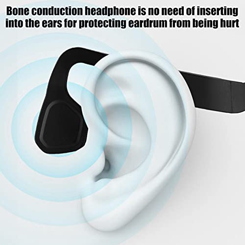 ASHATA Bone Conduction Headphones, Bluetooth 4.2 CVC Noise Cancelling Bone Conduction Outdoor Sports Stereo Earphone Headset for Walking, Hiking, Running(Black)