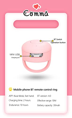 Social Media Swiper Bluetooth Device Lazy Scrolling for Tiktok, Instagram, Snapchat and Facebook (Pink)