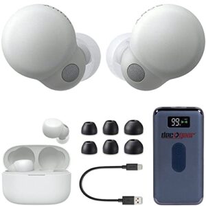 sony wfls900n/w linkbuds s truly wireless noise canceling earbuds (white) bundle with bundle with deco gear portable charger