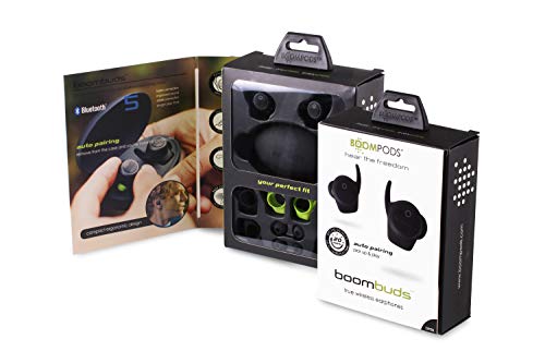 BoomPods Boombuds True Wireless Earbuds - Best Sports Headphones, Bluetooth, Magnetic Charging Case, Water/Sweat Resistant IPX 4, Instant Connect TWS.