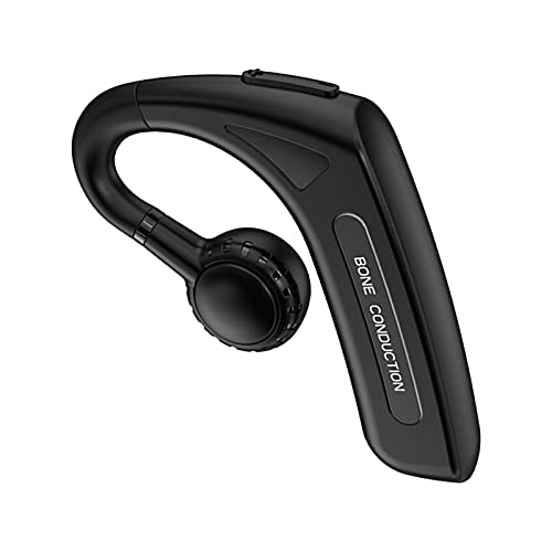 schicj133mm Bone Conduction Headphones - 1Pc M-618 Bone Conduction Earphone Waterproof Long Standby Time Earhook Bluetooth-Compatible 5.1 Wireless Single Headset for Business - Black